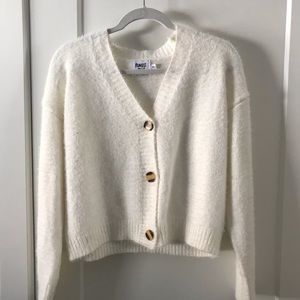 Princess Polly Cropped Cream Cardigan